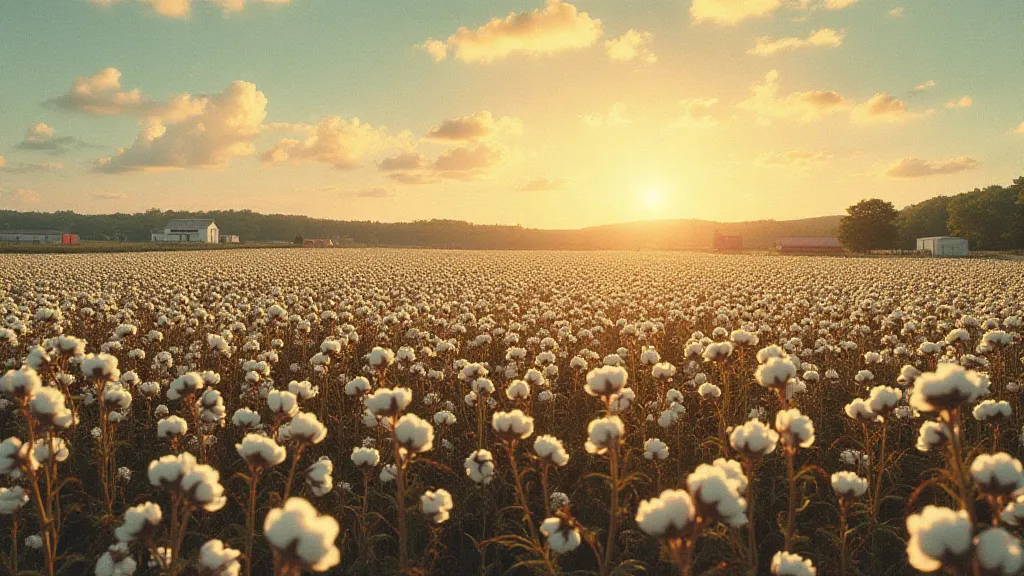 Vintage postcard of a cotton field in Arkansas