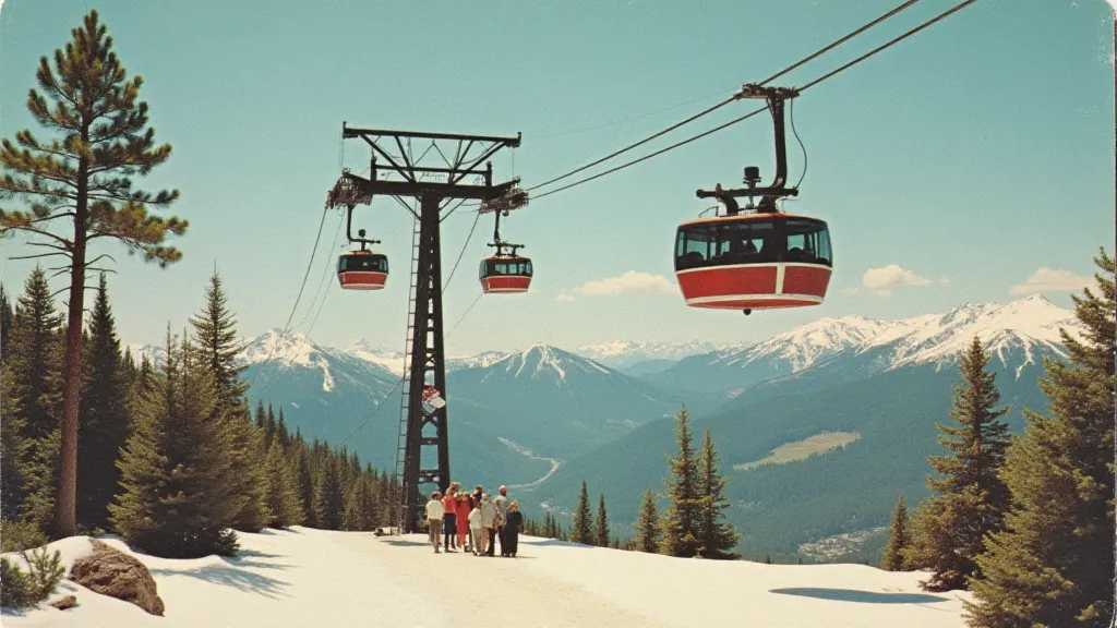 Vintage postcard of the Silver Queen Gondola in Aspen