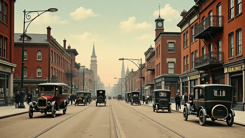 Vintage postcard of a Baltimore street scene