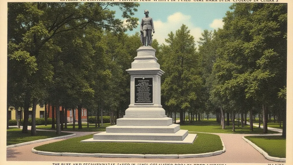 Vintage postcard of a Civil War monument in Georgia