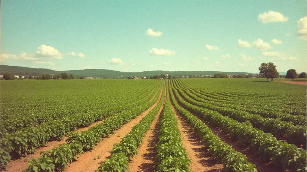 Vintage postcard of an Idaho potato farm.