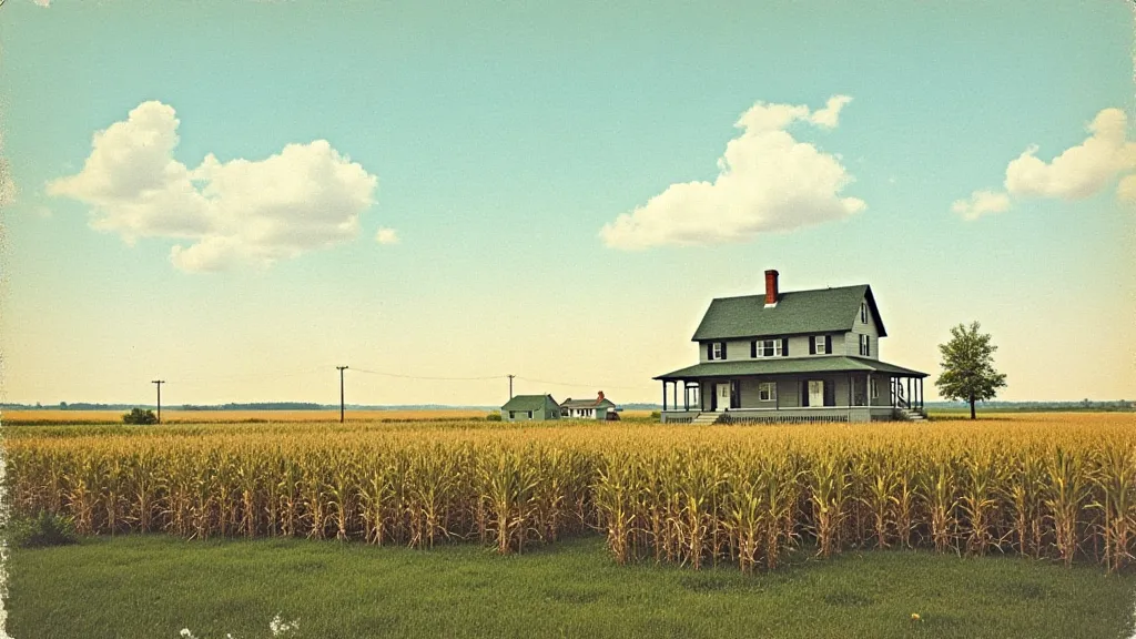 Vintage postcard depicting an Illinois prairie landscape