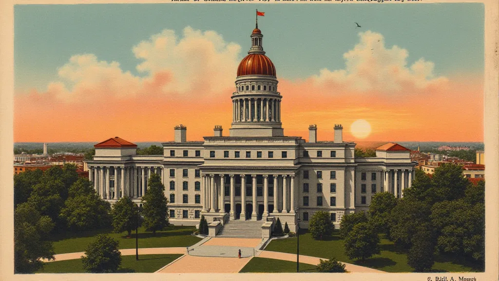Vintage postcard of the Indiana Statehouse