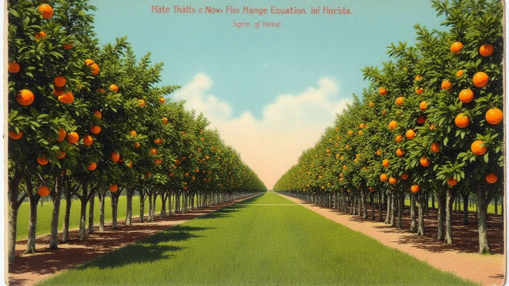 Vintage postcard of a Florida orange grove