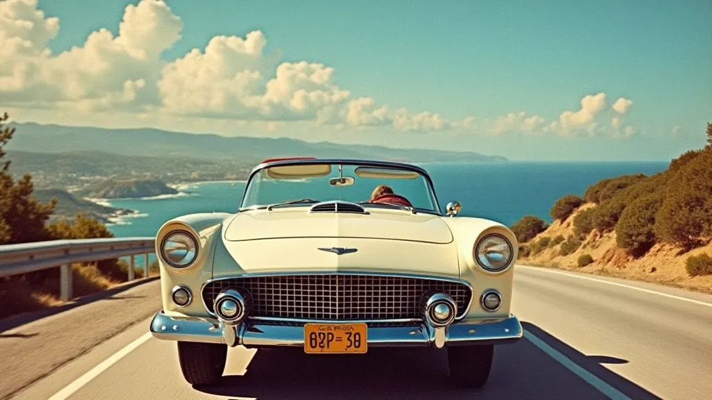 Vintage postcard of the Pacific Coast Highway