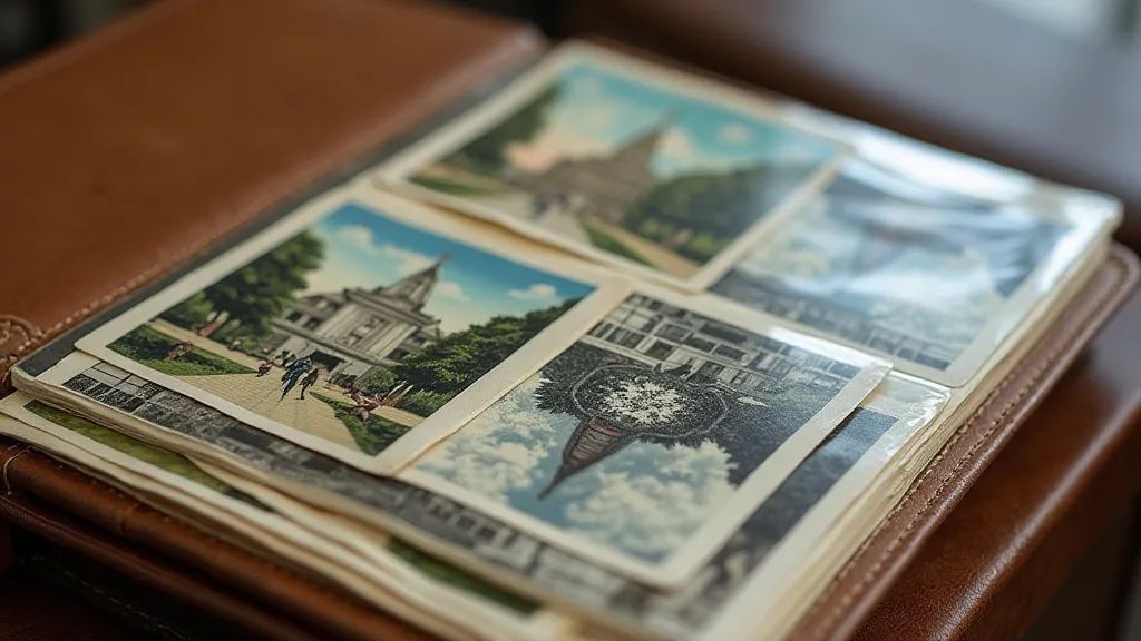 Vintage Alabama postcards in a collector's album