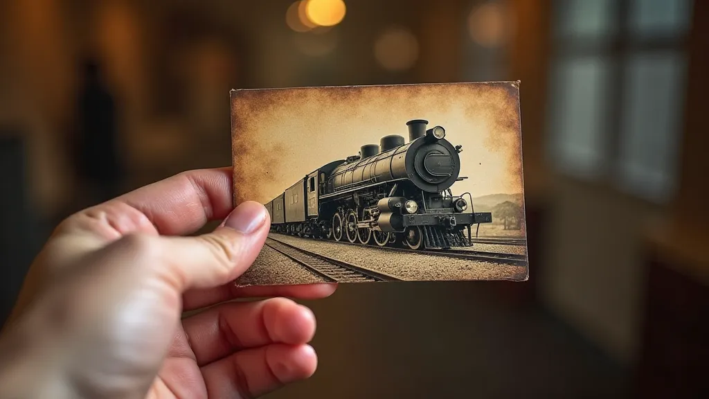 Hand holding a vintage Kansas postcard