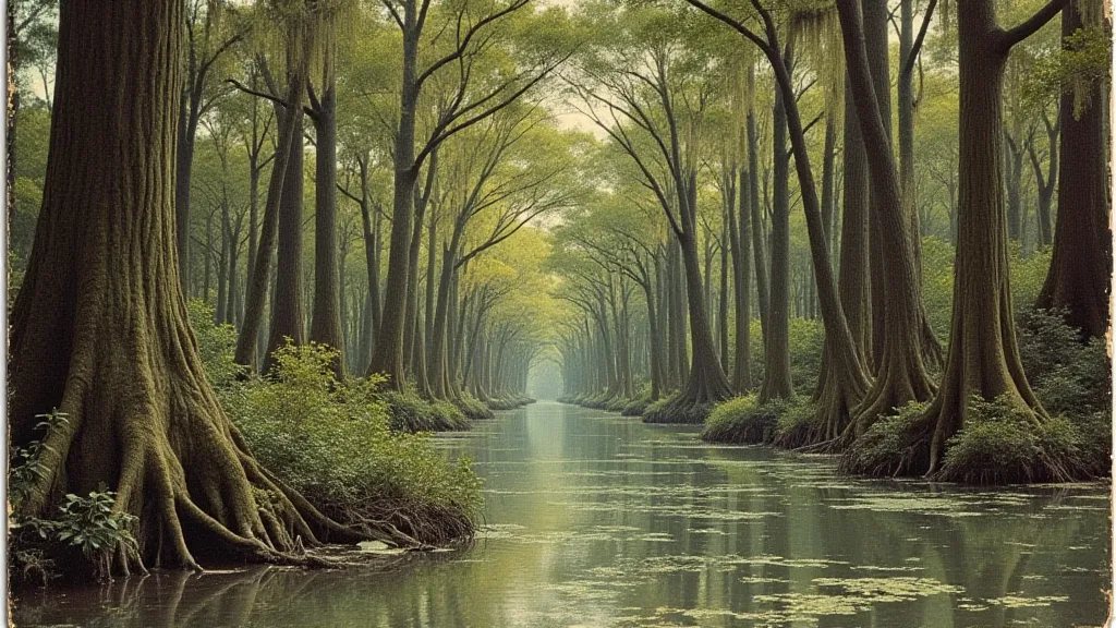 Vintage swamp postcard