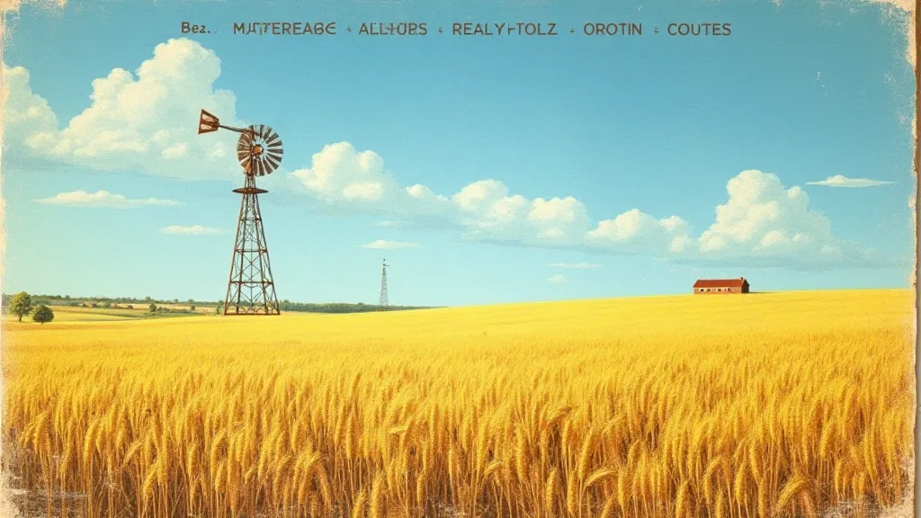 Vintage postcard of a Kansas wheat field